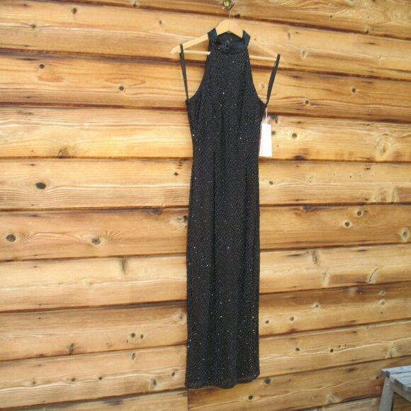 Mac Duggal 5531 HIGH NECK HALTER SLEEVELESS MIDI DRESS Black 2 - Picture 6 of 15